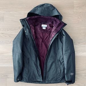 Columbia Women’s 3-in-1 Interchange Ski Jacket Gray/Burgundy Size Small